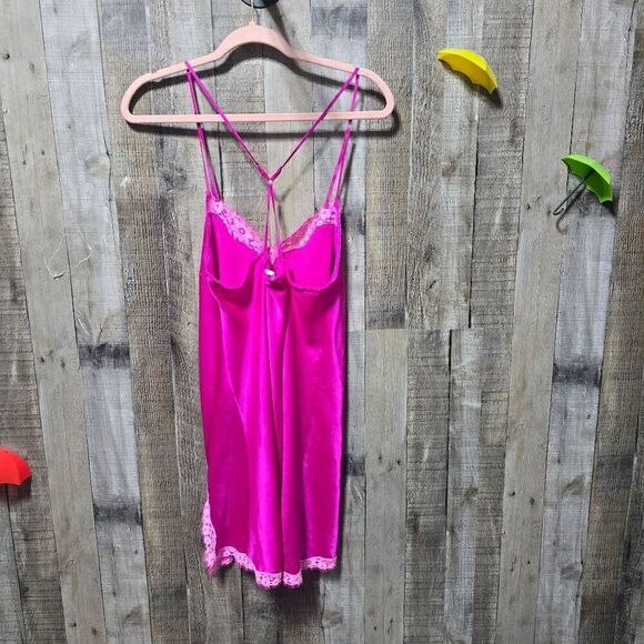 Victoria's Secret Pink Satin Lingerie Lace Slip Dress - Picture 3 of 5